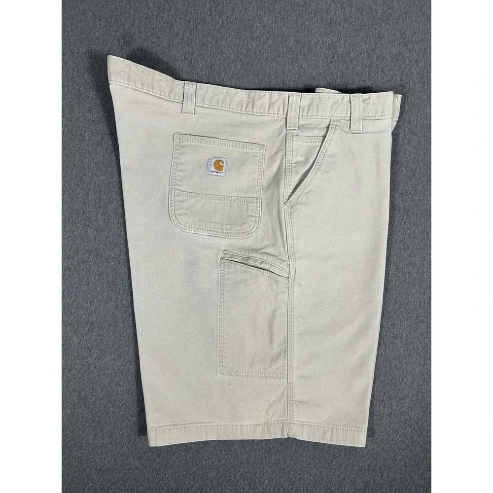 Carhartt Men's Relaxed Fit Utility Canvas Shorts Khaki Size 52